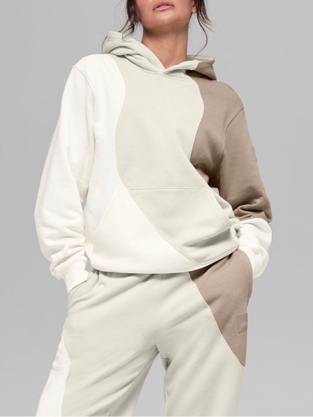 ALO Yoga Make Waves unisex pullover hoodie - Ivory/Bone/Gravel